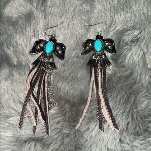 Turquoise and Silver Bohemian Earrings